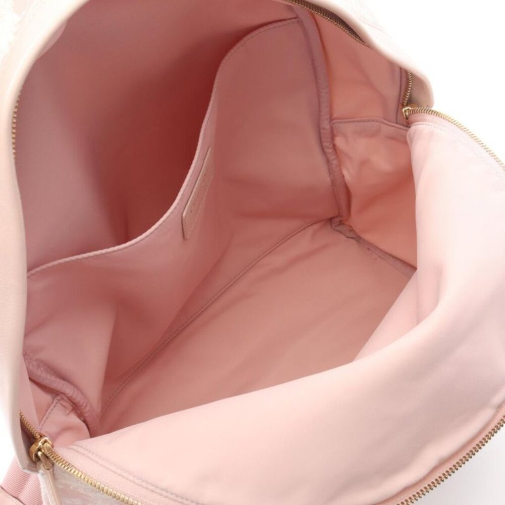Dior Backpack Light Pink Canvas Leather de Jouy - Picture 3 of 11